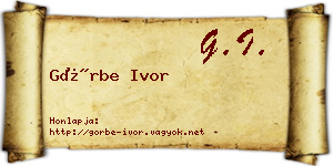 Görbe Ivor névjegykártya